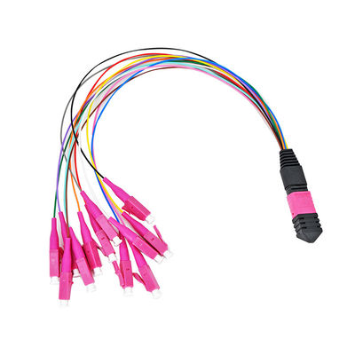 le câble de correction de fibre de 0.9mm Mtp Mpo éventent la corde de correction de fibre de Mpo
