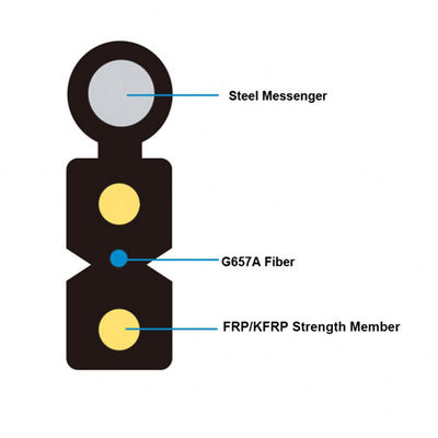 conducteurs extérieurs du fil d'acier de la baisse FTTB de câble optique de fibre de 1km 12