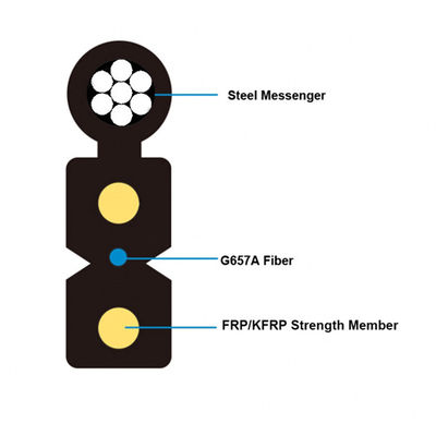 conducteurs extérieurs du fil d'acier de la baisse FTTB de câble optique de fibre de 1km 12