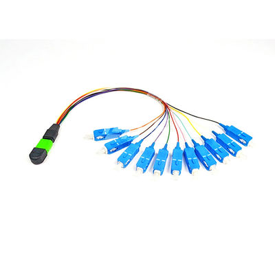 le câble de correction de fibre de 0.9mm Mtp Mpo éventent la corde de correction de fibre de Mpo